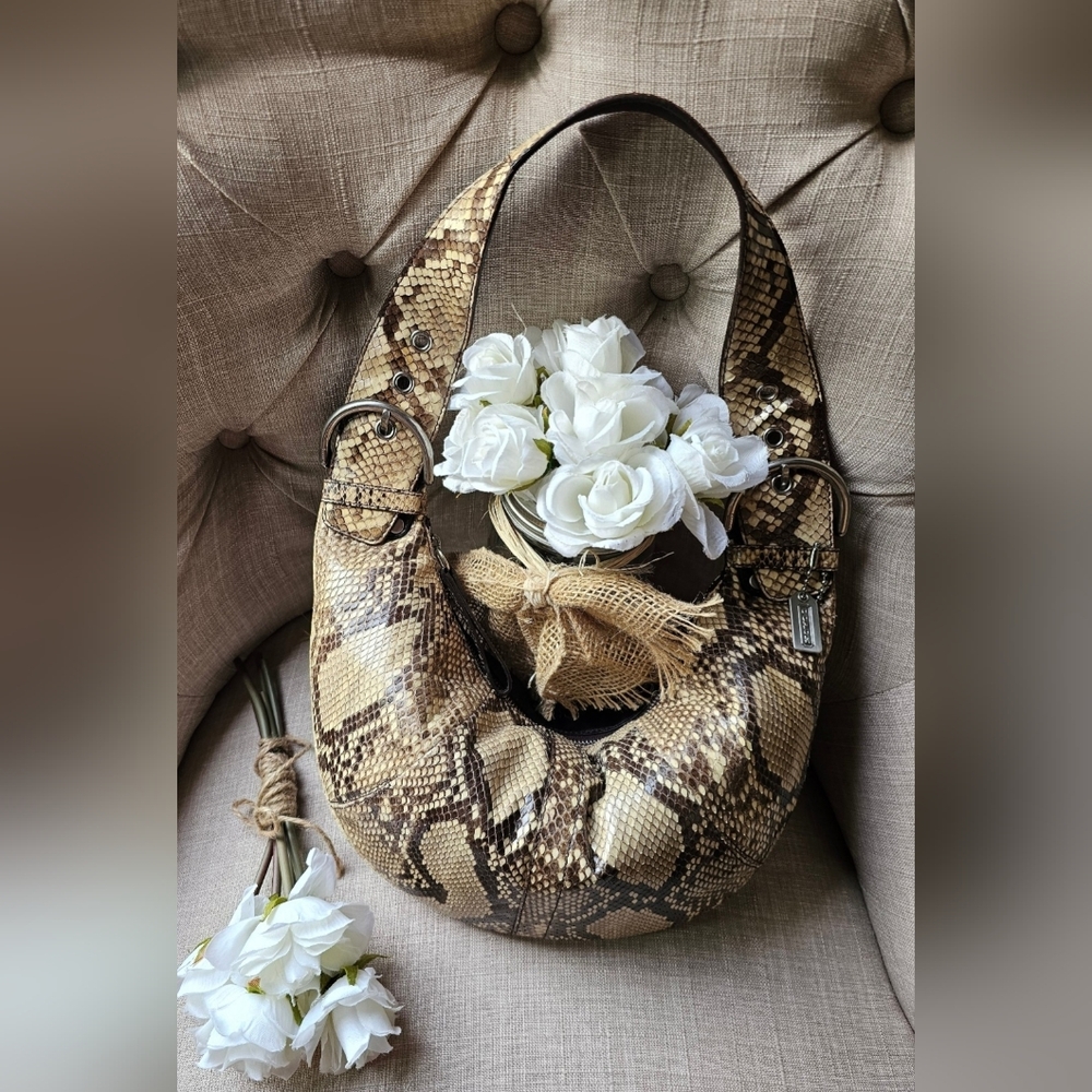 Vintage Coach Genuine Python Ergo Tortilla "Tort" Hobo Shoulder Bag # 3676